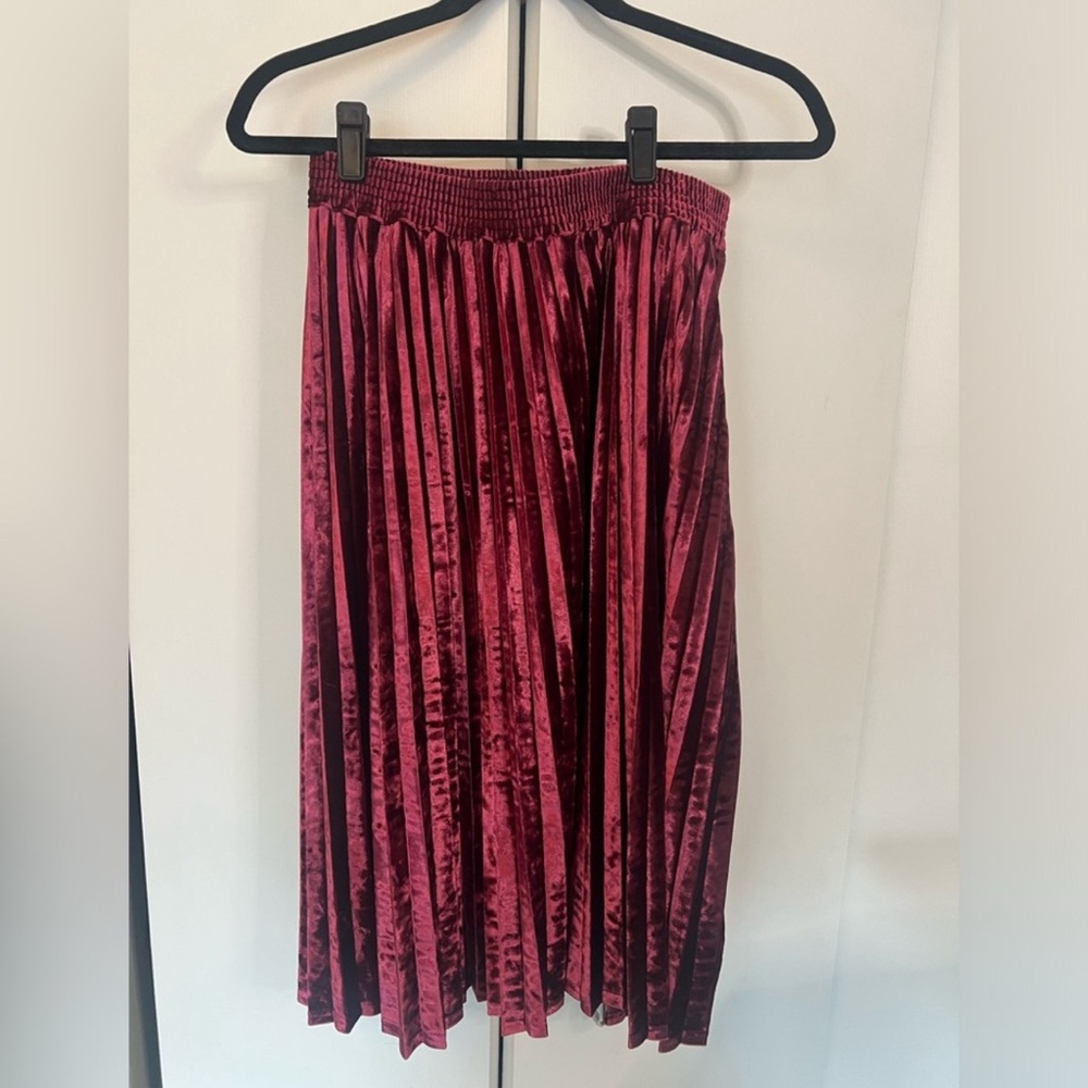 A New Day Crushed Velvet Midi Skirt
